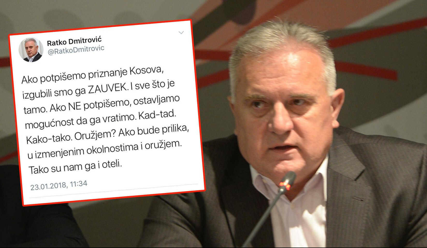 RATKO DMITROVIĆ pozvao da Srbija oružjem brani Kosovo i Metohiju?!?
